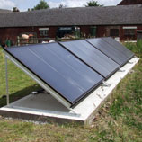 Solar heated swimming pool